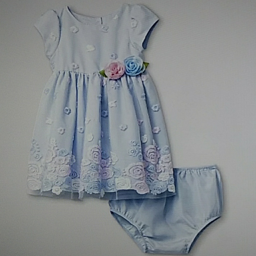 Blue Embroidered Dress